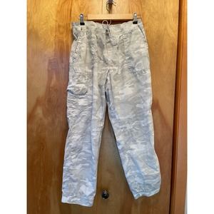 CALVIN KLEIN PERFORMANCE Women's Camo Cargo Joggers White / Gray Cotton SZ Large